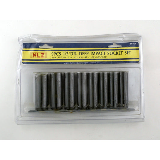 9pc 1/2" Deep Impact Sockets Metric