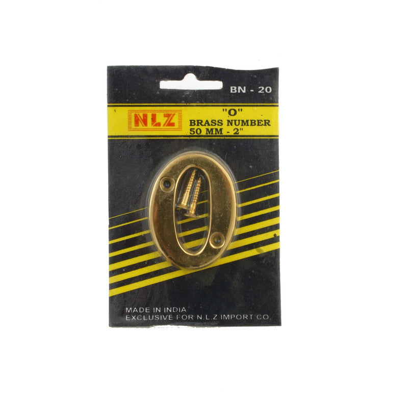 50mm Brass Number "0"