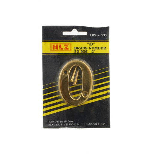 50mm Brass Number "0"