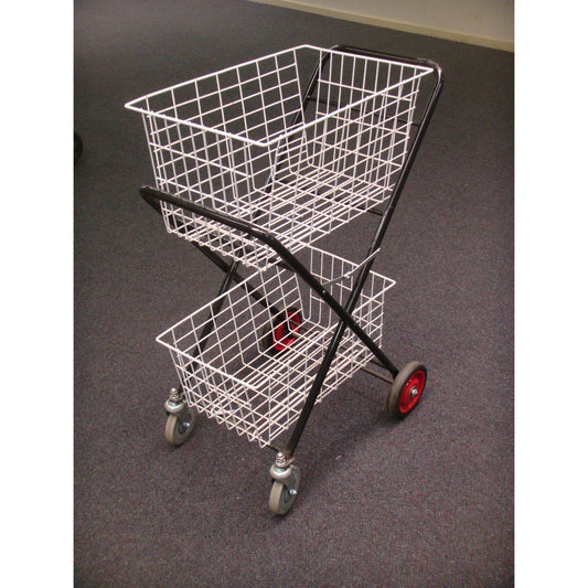 Heavy Duty Swivel 2-Tier Shopping Cart
