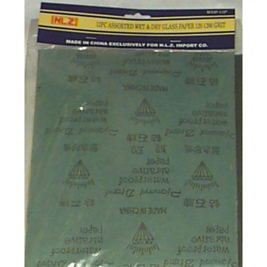 12pc Asst Wet & Dry Paper
